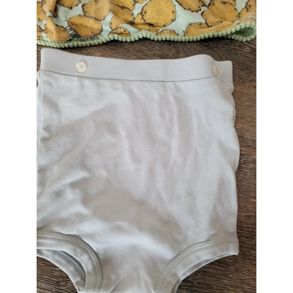 Kate Quinn Girls Pineapple Pom Pom Top 4T Blue Bloomers 3T Set Tropical #4